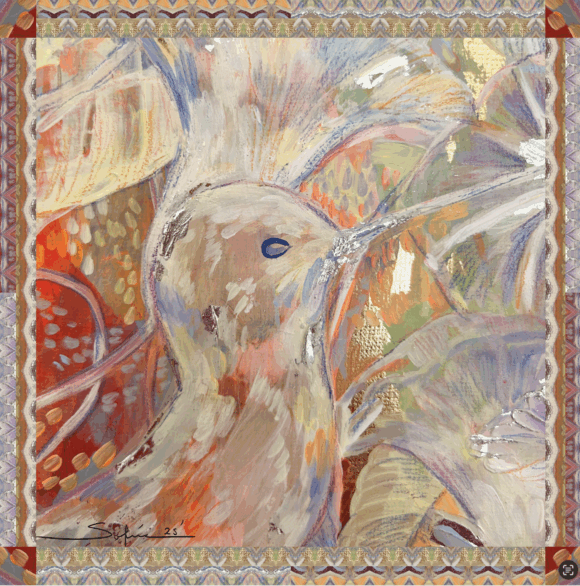 Pañoleta "Colibrí blanco"