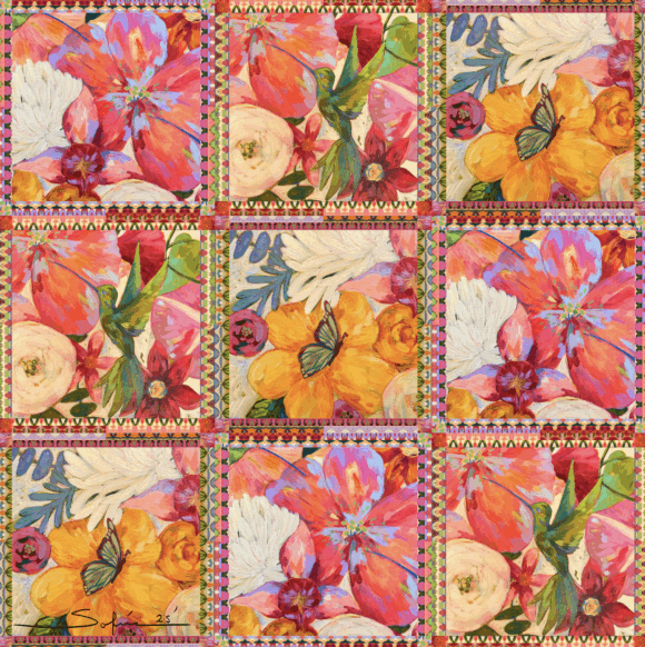 Pañoleta "Crochet flor amarilla"